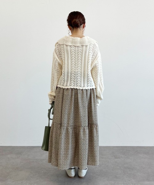 SLURR（スラ―）の「花柄ティアードスカート（スカート・レディース・ブラック/オフホワイト/イエロー・FREE）」の20枚目の写真