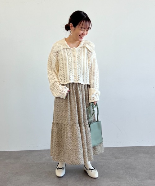 SLURR（スラ―）の「花柄ティアードスカート（スカート・レディース・ブラック/オフホワイト/イエロー・FREE）」の22枚目の写真