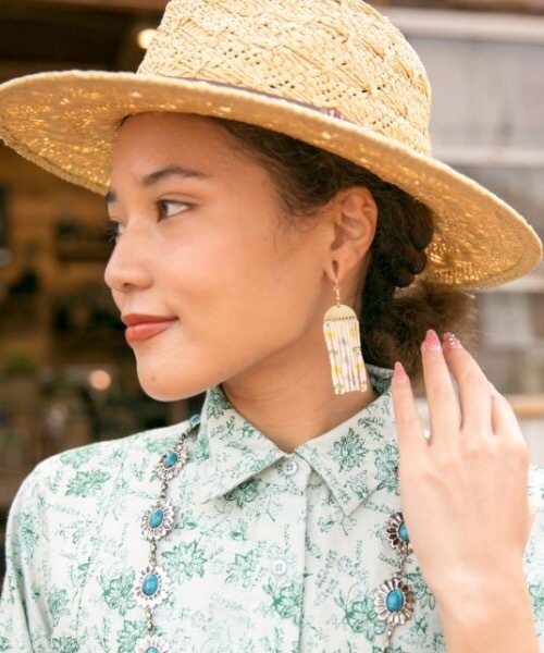 チャイハネ(チャイハネ)の「【チャイハネ】タルティピピアス 片耳用1pcs(ピアス(片耳用)・レディース・ターコイズブルー/ナチュラル/グレー/ホワイト・FREE)」の8枚目の写真