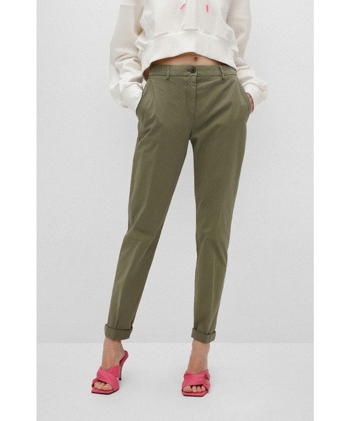 HUGO（ヒューゴ）の「ストレッチコットン レギュラーフィット チノ（チノパンツ・レディース・ベージュ/ダークベージュ・34/40/36/32/38）」の2枚目の写真