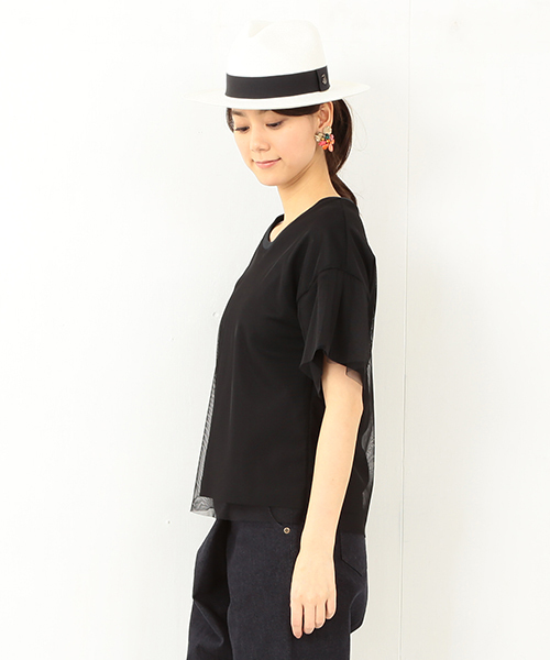 Ray BEAMS（レイビームス）の「RBS / チュール レイヤーT（Tシャツ/カットソー・レディース・オフホワイト/ブラック・ONE SIZE）」の10枚目の写真