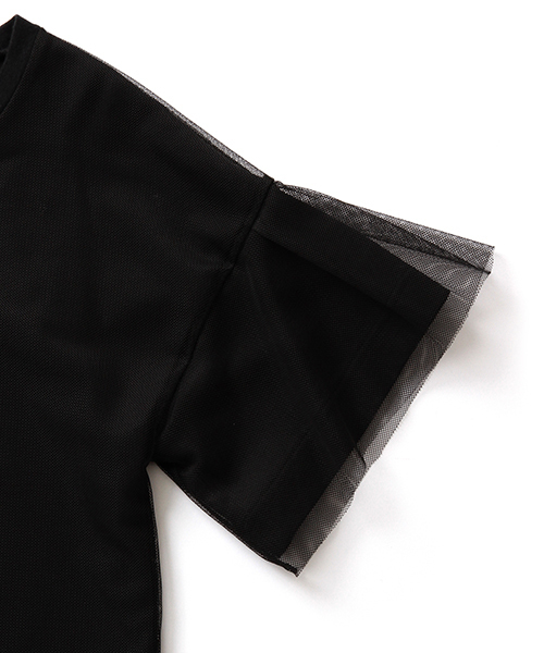 Ray BEAMS（レイビームス）の「RBS / チュール レイヤーT（Tシャツ/カットソー・レディース・オフホワイト/ブラック・ONE SIZE）」の3枚目の写真