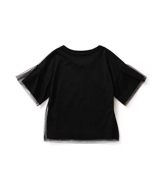 Ray BEAMS（レイビームス）の「RBS / チュール レイヤーT（Tシャツ/カットソー・レディース・オフホワイト/ブラック・ONE SIZE）」の6枚目の写真