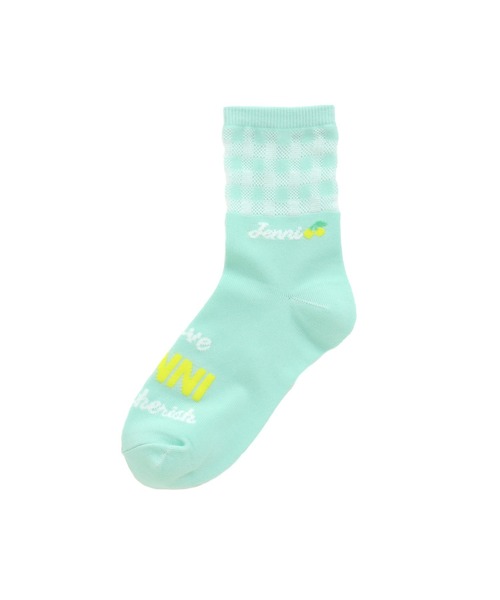 JENNI love(ジェニィラブ)の「ギンガムシースルークルーソックス(ソックス/靴下・キッズ・ブラック/ラベンダー/ミント・19-21cm/22-24cm)」の3枚目の写真