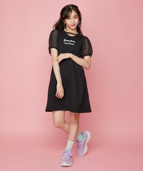 JENNI love(ジェニィラブ)の「ギンガムシースルークルーソックス(ソックス/靴下・キッズ・ブラック/ラベンダー/ミント・19-21cm/22-24cm)」の5枚目の写真