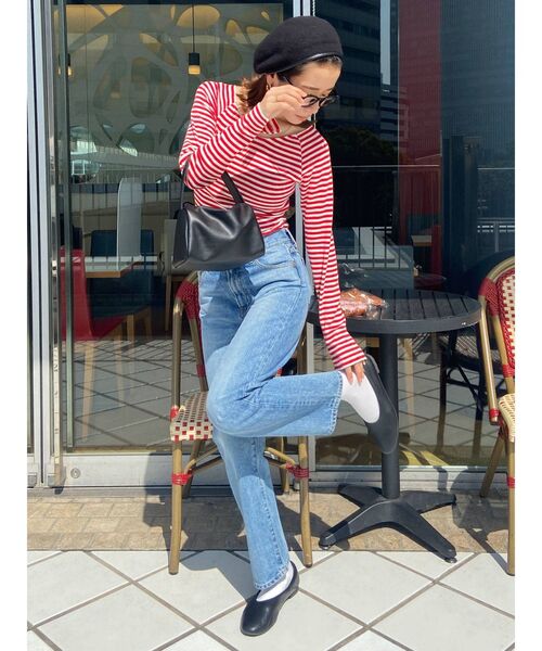 Ungrid（アングリッド）の「フィットボーダーロングスリーブTee（Tシャツ/カットソー・レディース・ブラウン/レッド/ブルー・FREE）」の21枚目の写真