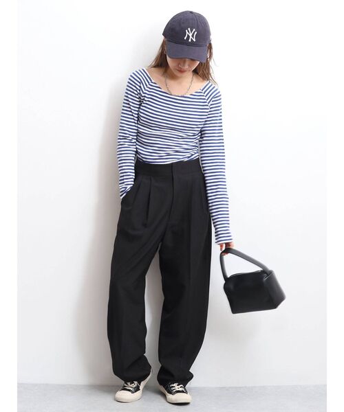 Ungrid（アングリッド）の「フィットボーダーロングスリーブTee（Tシャツ/カットソー・レディース・ブラウン/レッド/ブルー・FREE）」の18枚目の写真