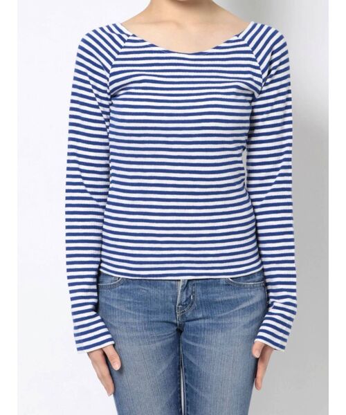 Ungrid（アングリッド）の「フィットボーダーロングスリーブTee（Tシャツ/カットソー・レディース・ブラウン/レッド/ブルー・FREE）」の11枚目の写真