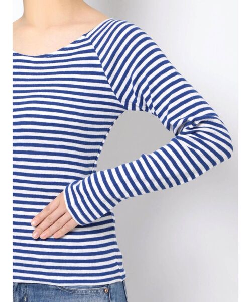 Ungrid（アングリッド）の「フィットボーダーロングスリーブTee（Tシャツ/カットソー・レディース・ブラウン/レッド/ブルー・FREE）」の7枚目の写真