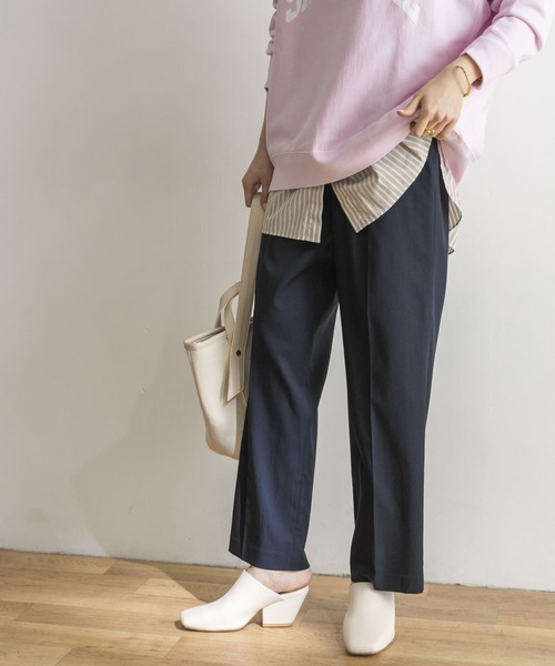 URBAN RESEARCH（アーバンリサーチ）の「ソフトツイルハイウエストパンツ（その他パンツ・レディース・ピンク系その他/ネイビー/イエロー系その他・36/38/34）」の11枚目の写真