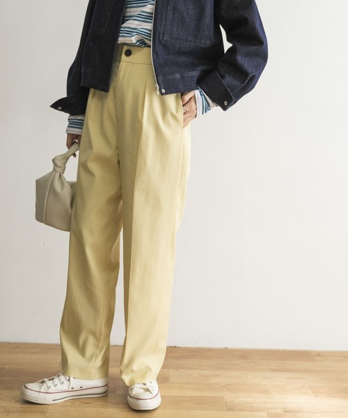 URBAN RESEARCH（アーバンリサーチ）の「ソフトツイルハイウエストパンツ（その他パンツ・レディース・ピンク系その他/ネイビー/イエロー系その他・36/38/34）」の18枚目の写真