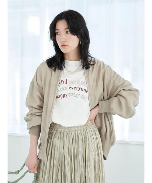 earth music&ecology(アースミュージックアンドエコロジー)の「シアーMA-1*(MA-1・レディース・ブラック/グレイッシュベージュ・FREE)」の6枚目の写真