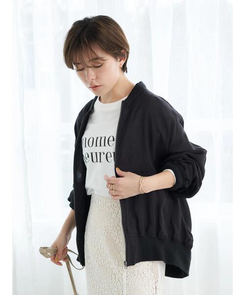 earth music&ecology(アースミュージックアンドエコロジー)の「シアーMA-1*(MA-1・レディース・ブラック/グレイッシュベージュ・FREE)」の14枚目の写真