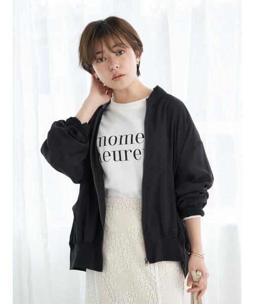 earth music&ecology(アースミュージックアンドエコロジー)の「シアーMA-1*(MA-1・レディース・ブラック/グレイッシュベージュ・FREE)」の15枚目の写真