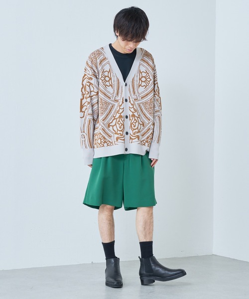 Lui's（ルイス）の「柄編みジャガードカーディガン（カーディガン/ボレロ・メンズ・ブラック/ライトベージュ・SMALL/MEDIUM）」の18枚目の写真