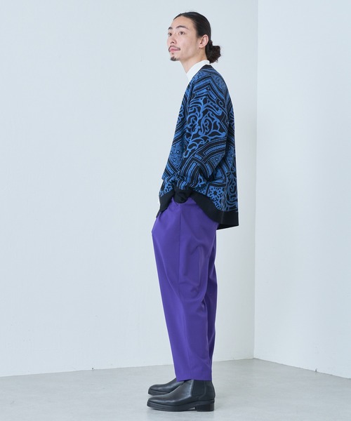 Lui's（ルイス）の「柄編みジャガードカーディガン（カーディガン/ボレロ・メンズ・ブラック/ライトベージュ・SMALL/MEDIUM）」の4枚目の写真