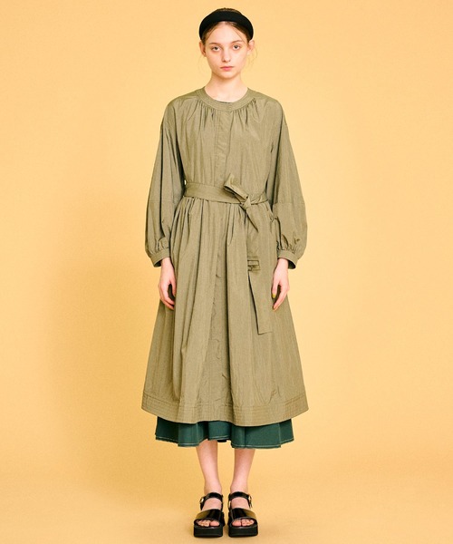 LANVIN en Bleu（ランバンオンブルー）の「ウォッシュナイロンライトコート（その他アウター・レディース・カーキ/イエロー・38）」の2枚目の写真