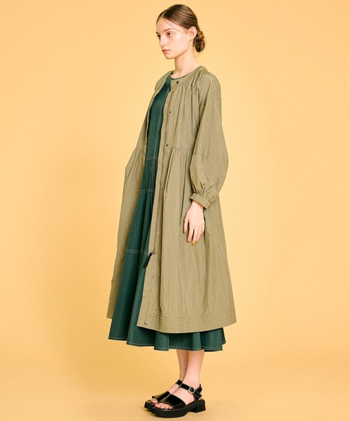 LANVIN en Bleu（ランバンオンブルー）の「ウォッシュナイロンライトコート（その他アウター・レディース・カーキ/イエロー・38）」の7枚目の写真