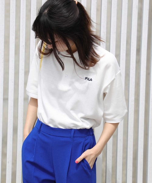 FILA（フィラ）の「【FILA】ショートポロＴシャツ（ポロシャツ・レディース・オレンジ/ブラック/ホワイト・M/L）」の4枚目の写真