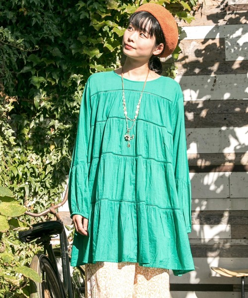 チャイハネ（チャイハネ）の「【チャイハネ】ティアードトップス（その他トップス・レディース・ホワイト/レッド/ブルー/グリーン・FREE）」の3枚目の写真