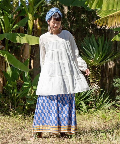 チャイハネ（チャイハネ）の「【チャイハネ】ティアードトップス（その他トップス・レディース・ホワイト/レッド/ブルー/グリーン・FREE）」の10枚目の写真