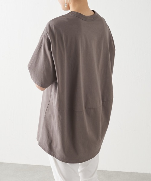 BEARDSLEY(ビアズリー)の「うしろバルーンTシャツ(Tシャツ/カットソー・レディース・ホワイト/モカ・FREE)」の2枚目の写真