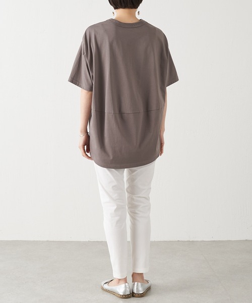 BEARDSLEY(ビアズリー)の「うしろバルーンTシャツ(Tシャツ/カットソー・レディース・ホワイト/モカ・FREE)」の16枚目の写真