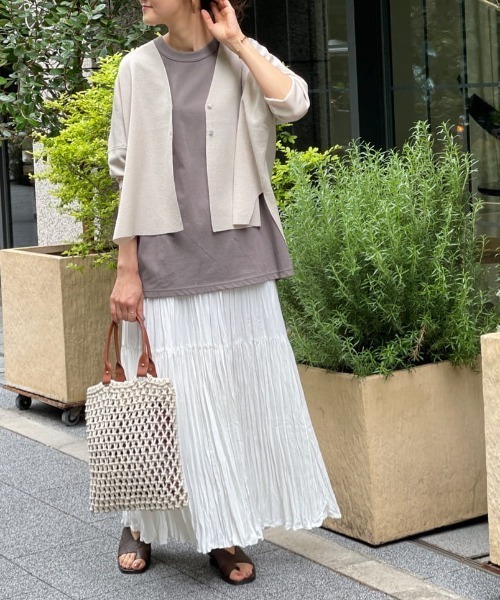 BEARDSLEY(ビアズリー)の「うしろバルーンTシャツ(Tシャツ/カットソー・レディース・ホワイト/モカ・FREE)」の20枚目の写真