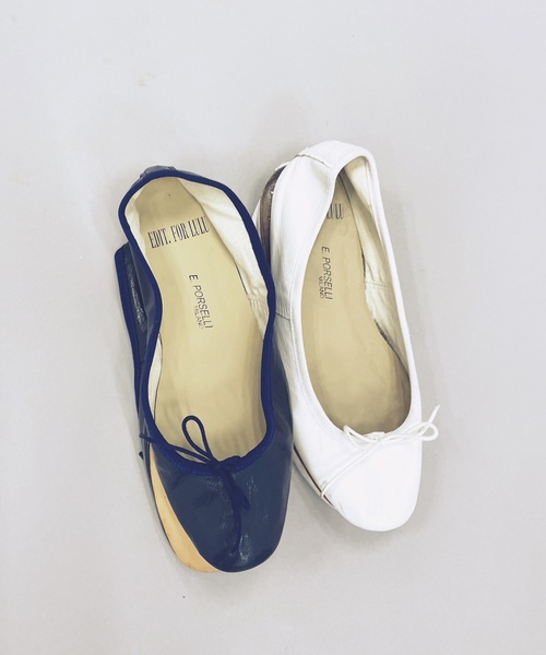 E.PORSELLI(ポルセッリ)の「PORSELLI×EDIT.FOR LULU 別注バレエシューズ(バレエシューズ・レディース・ホワイト/ネイビー・38/35/36/37)」の22枚目の写真