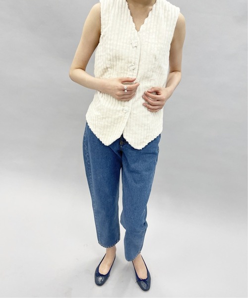 E.PORSELLI(ポルセッリ)の「PORSELLI×EDIT.FOR LULU 別注バレエシューズ(バレエシューズ・レディース・ホワイト/ネイビー・38/35/36/37)」の5枚目の写真