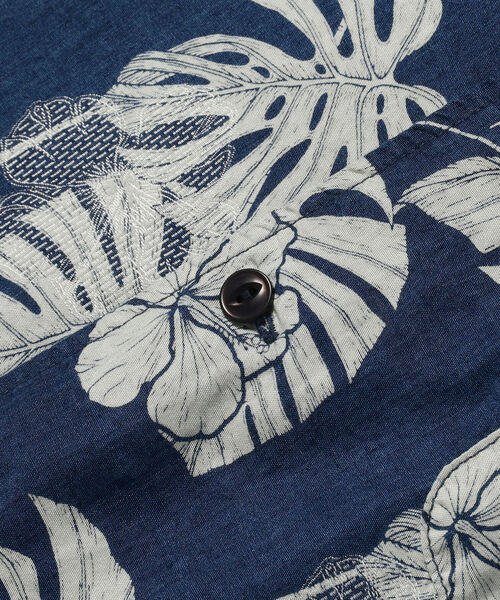 REMI RELIEF（レミレリーフ）の「REMI RELIEF × BEAMS PLUS / 別注 カットジャカード アロハ シャツ（シャツ/ブラウス・メンズ・サックスブルー・MEDIUM/SMALL/X-LARGE/LARGE）」の22枚目の写真