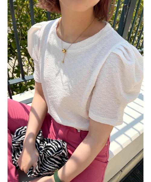 jumelle(ジュメロ)の「パフT(Tシャツ/カットソー・レディース・ベージュ/ピンク・FREE)」の3枚目の写真