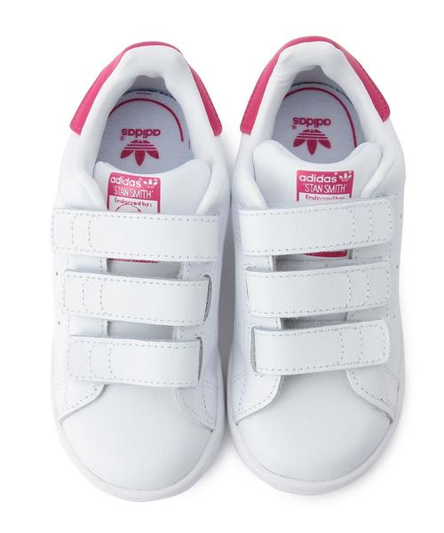 green label relaxing(グリーンレーベルリラクシング)の「adidas(アディダス)スタンスミス14cm~16cm(スニーカー・キッズ・ホワイト/ピンク・14cm/16cm/15cm)」の3枚目の写真