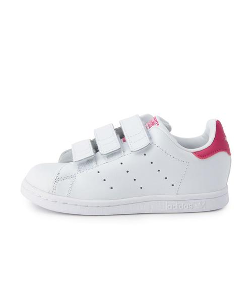 green label relaxing(グリーンレーベルリラクシング)の「adidas(アディダス)スタンスミス14cm~16cm(スニーカー・キッズ・ホワイト/ピンク・14cm/16cm/15cm)」の4枚目の写真