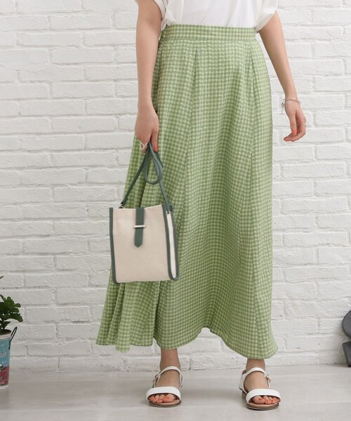 SHOO・LA・RUE（シューラルー）の「◆ギンガムチェックマーメイドスカート（スカート・レディース・グリーン系その他3/グレー系1/ブルー系1・00）」の4枚目の写真