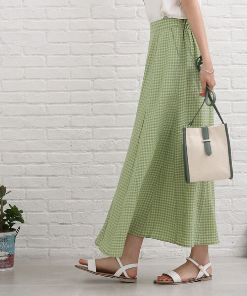 SHOO・LA・RUE（シューラルー）の「◆ギンガムチェックマーメイドスカート（スカート・レディース・グリーン系その他3/グレー系1/ブルー系1・00）」の5枚目の写真