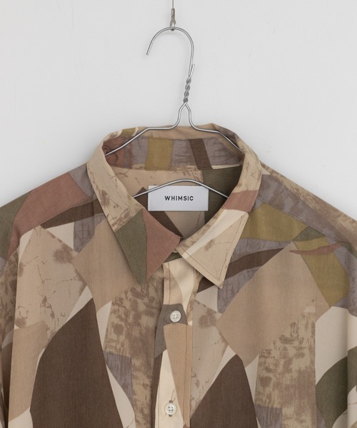 WHIMSIC（ウィムジック）の「【WHIMSIC】ジオメトリックパターンプリントシャツ（シャツ/ブラウス・レディース・ブラック/ベージュ・FREE）」の8枚目の写真
