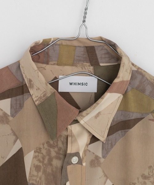WHIMSIC（ウィムジック）の「【WHIMSIC】ジオメトリックパターンプリントシャツ（シャツ/ブラウス・レディース・ブラック/ベージュ・FREE）」の6枚目の写真
