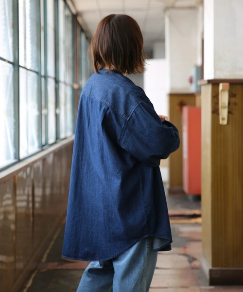 BRICK & SONS(ブリックアンドサンズ)の「リラックス デニムシャツ<インディゴブルー>(シャツ/ブラウス・メンズ・インディゴブルー・LL/M/L)」の4枚目の写真