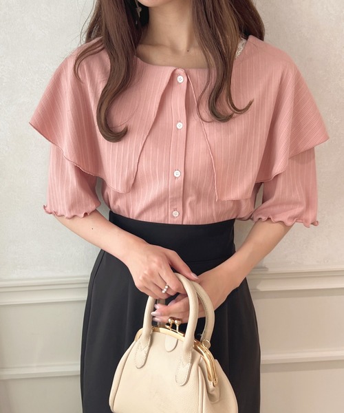 apres jour(アプレジュール)の「セーラーリブカットトップス【ZOZOTOWN限定アイテム】(Tシャツ/カットソー・レディース・ピンク/ブラック/サックスブルー/ライトイエロー/オフホワイト・X-LARGE/フリー)」の5枚目の写真