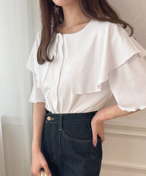 apres jour(アプレジュール)の「セーラーリブカットトップス【ZOZOTOWN限定アイテム】(Tシャツ/カットソー・レディース・ピンク/ブラック/サックスブルー/ライトイエロー/オフホワイト・X-LARGE/フリー)」の10枚目の写真