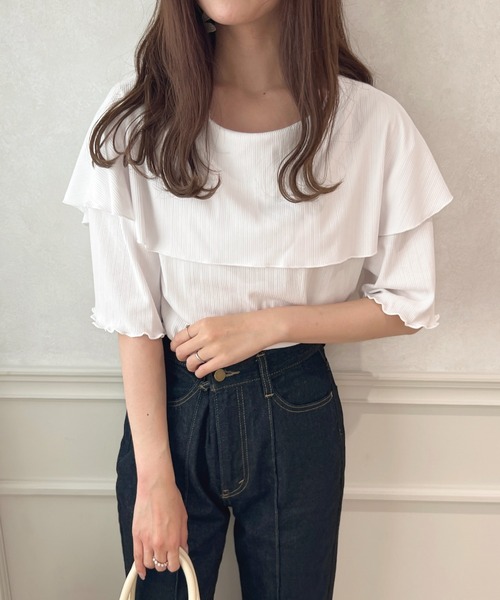 apres jour(アプレジュール)の「セーラーリブカットトップス【ZOZOTOWN限定アイテム】(Tシャツ/カットソー・レディース・ピンク/ブラック/サックスブルー/ライトイエロー/オフホワイト・X-LARGE/フリー)」の9枚目の写真