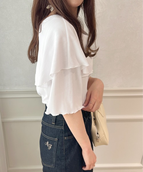 apres jour(アプレジュール)の「セーラーリブカットトップス【ZOZOTOWN限定アイテム】(Tシャツ/カットソー・レディース・ピンク/ブラック/サックスブルー/ライトイエロー/オフホワイト・X-LARGE/フリー)」の11枚目の写真