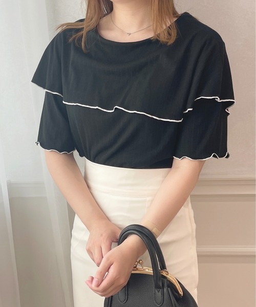 apres jour(アプレジュール)の「セーラーリブカットトップス【ZOZOTOWN限定アイテム】(Tシャツ/カットソー・レディース・ピンク/ブラック/サックスブルー/ライトイエロー/オフホワイト・X-LARGE/フリー)」の20枚目の写真