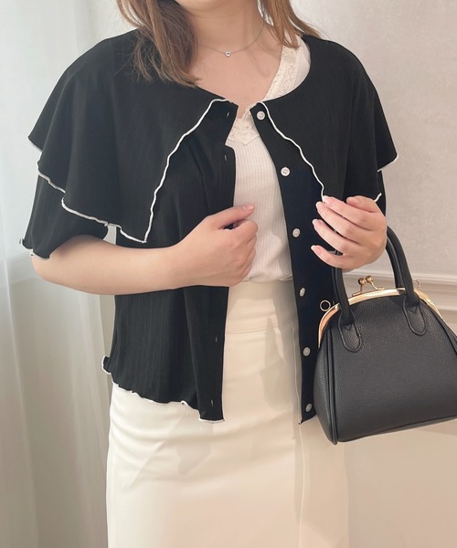 apres jour(アプレジュール)の「セーラーリブカットトップス【ZOZOTOWN限定アイテム】(Tシャツ/カットソー・レディース・ピンク/ブラック/サックスブルー/ライトイエロー/オフホワイト・X-LARGE/フリー)」の15枚目の写真