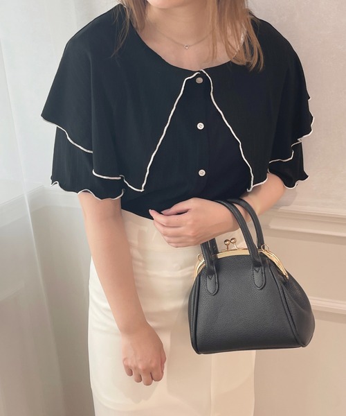 apres jour(アプレジュール)の「セーラーリブカットトップス【ZOZOTOWN限定アイテム】(Tシャツ/カットソー・レディース・ピンク/ブラック/サックスブルー/ライトイエロー/オフホワイト・X-LARGE/フリー)」の17枚目の写真