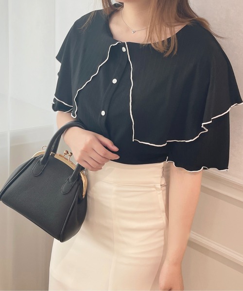 apres jour(アプレジュール)の「セーラーリブカットトップス【ZOZOTOWN限定アイテム】(Tシャツ/カットソー・レディース・ピンク/ブラック/サックスブルー/ライトイエロー/オフホワイト・X-LARGE/フリー)」の18枚目の写真