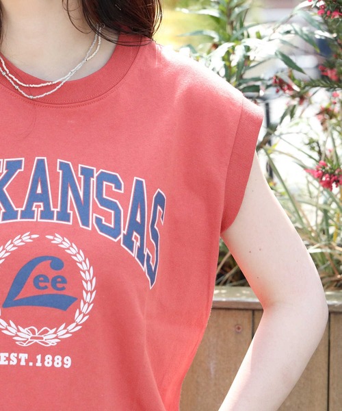 Lee(リー)の「【Lee】ノースリカレッジプリントT(Tシャツ/カットソー・レディース・オレンジ・L/M)」の4枚目の写真