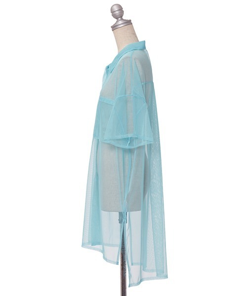 AS KNOW AS PINKY（アズノゥアズピンキー）の「色をプラスにチュールシャツ（シャツ/ブラウス・レディース・オフホワイト/イエロー/ピンク/ライトブルー・FREE）」の6枚目の写真