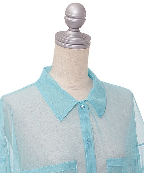 AS KNOW AS PINKY（アズノゥアズピンキー）の「色をプラスにチュールシャツ（シャツ/ブラウス・レディース・オフホワイト/イエロー/ピンク/ライトブルー・FREE）」の8枚目の写真